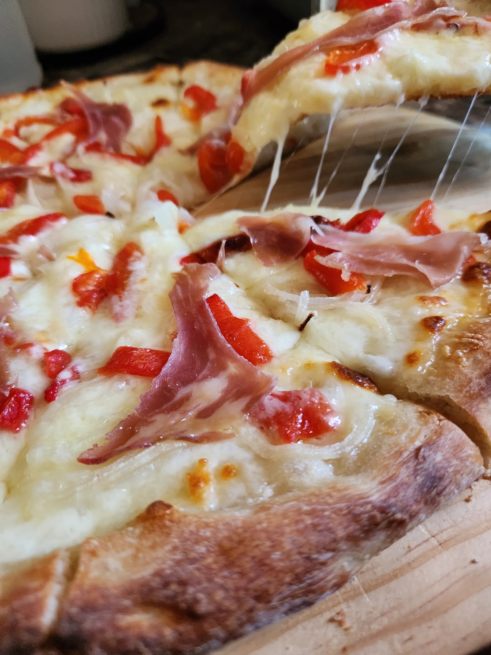 Pizza photographed at Mario's Home Style Pizza